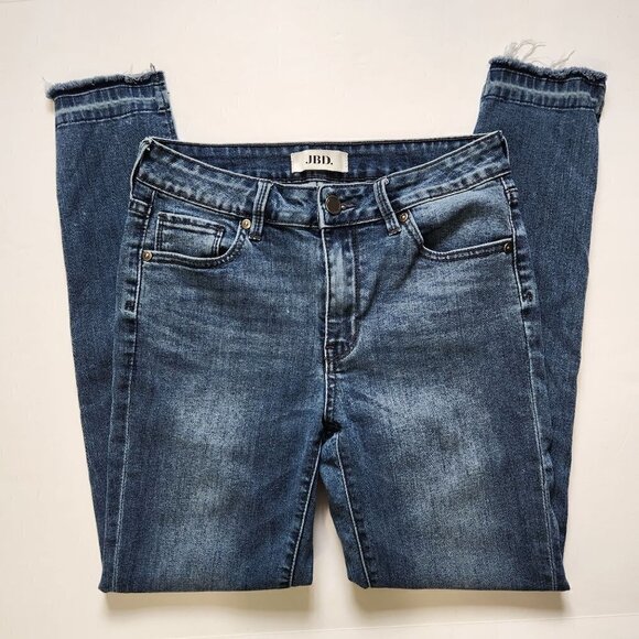 JBD Skinny Jeans Womens Size 26 Released Step Hem Mid Rise Medium Wash Stretch - Picture 4 of 10